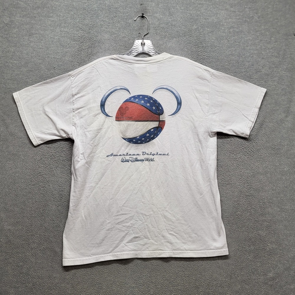 VINTAGE Walt Disney World Men Shirt L White Mickey Mouse Tag Only Embroidery